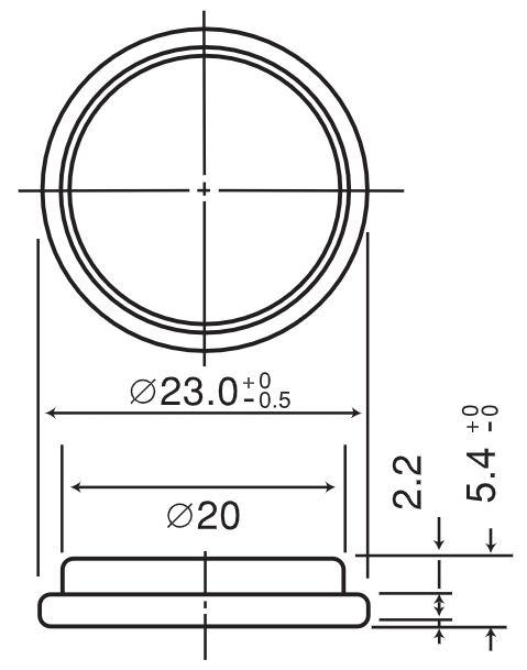 CR2354 Dimensions